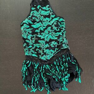 Weissman Black and Green Dance Costume
